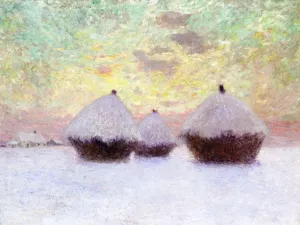 Haystacks in the Snow by Emil Claus - Oil Painting Reproduction