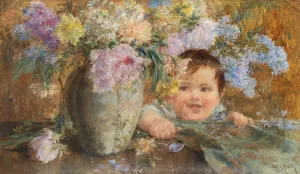 Die kleine Neugierdsnase by Emil Czech Oil Painting