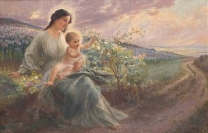 Madonna mit Kind am Wegrand by Emil Czech Oil Painting