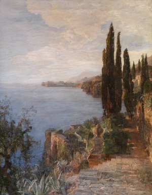 An der dalmatinischen Kuste bei Ragusa by Emil Jakob Schindler Oil Painting