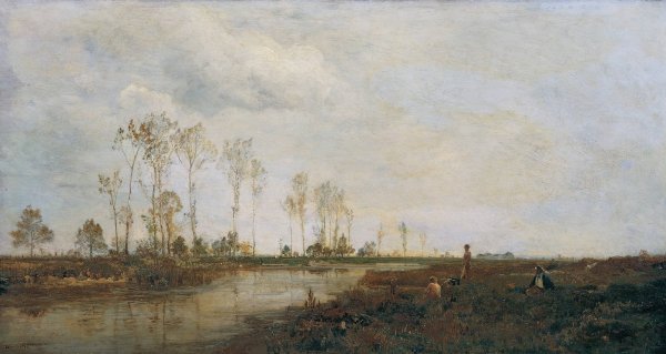 An der Thaya bei Lundenburg I  by Emil Jakob Schindler - Hand-Painted Oil Painting Reproduction