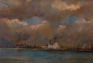 Fabrikanlagen bei Kaisermuhlen by Emil Jakob Schindler Oil Painting