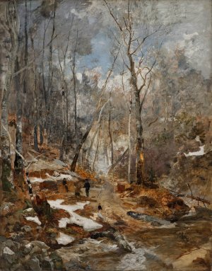 Februarstimmung - Vorfruhling im Wienerwald by Emil Jakob Schindler Oil Painting
