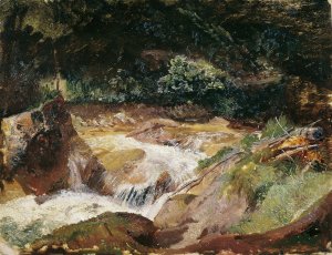 Gebirgsbach in der Ramsau by Emil Jakob Schindler Oil Painting