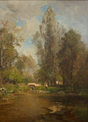 Hackinger Au by Emil Jakob Schindler Oil Painting