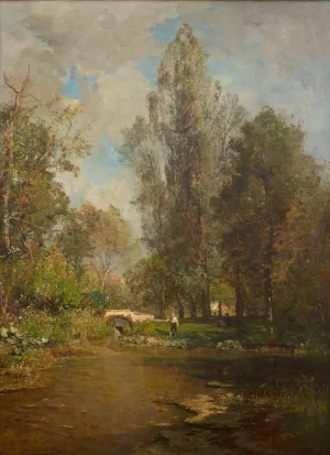 Hackinger Au by Emil Jakob Schindler Oil Painting