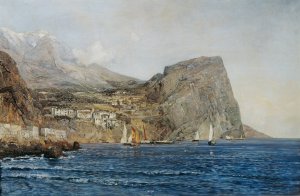 Kustenlandschaft in Dalmatien Oil painting by Emil Jakob Schindler