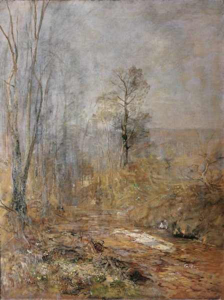 Marzstimmung - Vorfruhling im Wienerwald  by Emil Jakob Schindler - Hand-Painted Oil Painting Reproduction