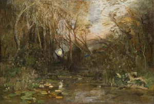 Mondaufgang in der Praterau by Emil Jakob Schindler Oil Painting