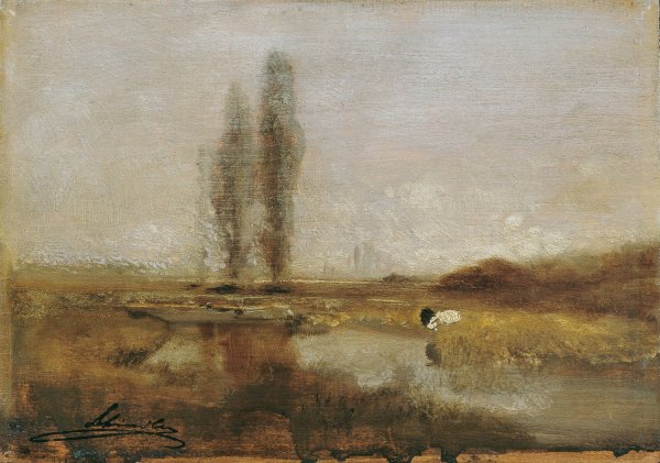 Moorlandschaft bei Lundenburg  by Emil Jakob Schindler - Hand-Painted Oil Painting Reproduction