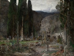 Pax; Der Friedhof von Gravosa bei Ragusa by Emil Jakob Schindler Oil Painting