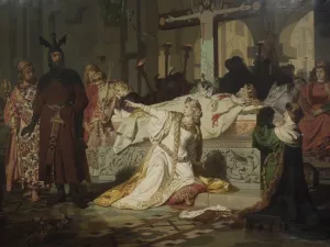 Kriemhild's Accusation by Emil Lauffer Oil Painting