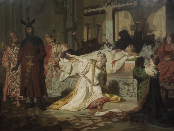 Kriemhild's Accusation  by Emil Lauffer - Hand-Painted Oil Painting Reproduction