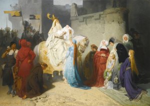 Merlin Presenting The Future King Arthur by Emil Lauffer Oil Painting