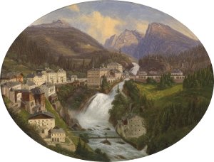 Blick auf Bad Gastein by Emil Ludwig Lohr Oil Painting