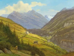 Scene from the Gasteinertal Oil painting by Emil Ludwig Lohr