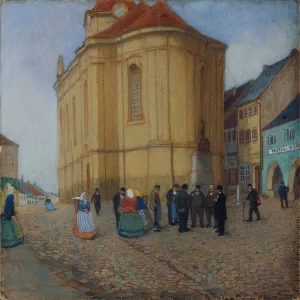 Kirche in Auscha by Emil Orlik Oil Painting