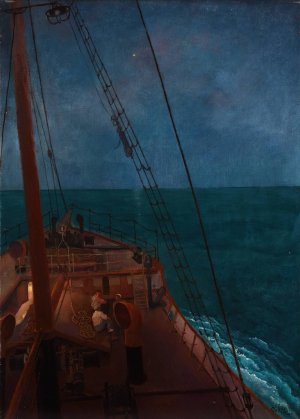 Nachtliche Fahrt im Mittelmeer by Emil Orlik Oil Painting