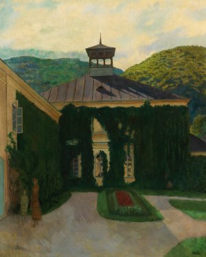 Schloss vor hugeliger Landschaft by Emil Orlik Oil Painting