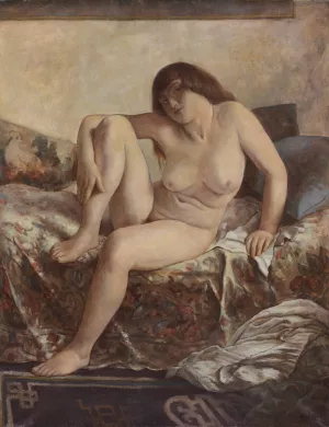 Weiblicher Akt by Emil Orlik Oil Painting