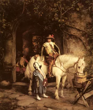 A Stop at the Tavern by Emil Rau Oil Painting