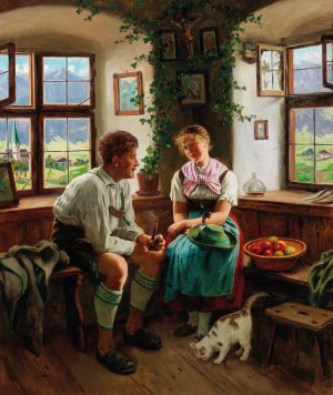 Beneath the Household Shrine by Emil Rau Oil Painting