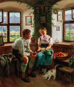 Beneath the Household Shrine by Emil Rau Oil Painting