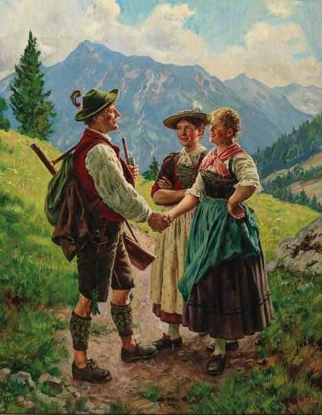 Grus Gott by Emil Rau - Hand-Painted Oil Painting Reproduction
