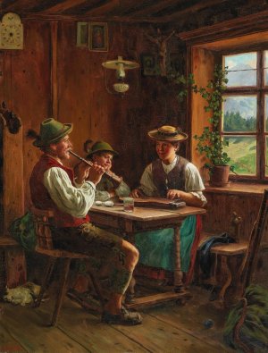 Home Music by Emil Rau Oil Painting