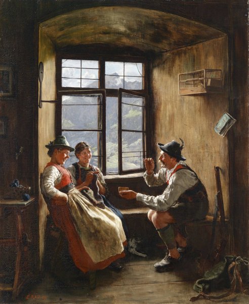 Main Product Photo of Rast des Jagers  Painting by Emil Rau