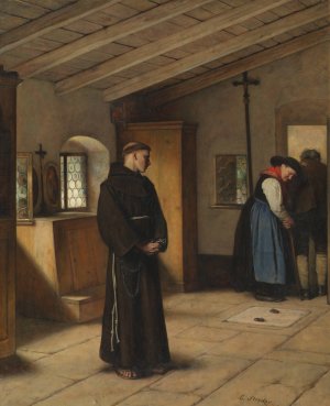 Der Abschied by Emil Strecker Oil Painting