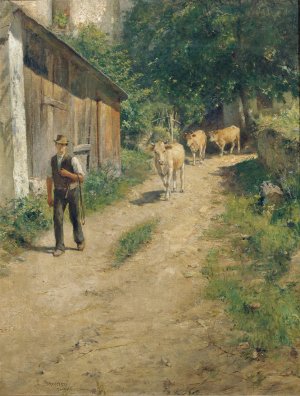 Der Halter kommt Oil painting by Emil Strecker