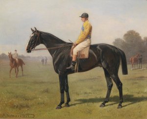 Horse with Jockey by Emil Volkers Oil Painting