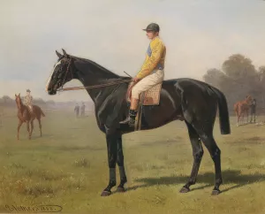 Horse with Jockey by Emil Volkers Oil Painting
