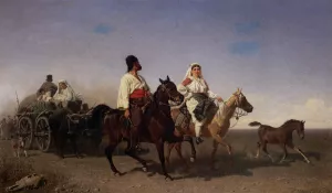 The Gypsy Caravan Oil painting by Emil Volkers