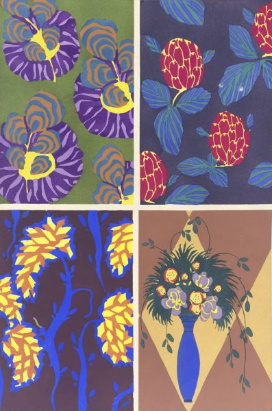 Floreal; dessins and coloris nouveaux Pl.02  by Emile-Allain Seguy - Hand-Painted Oil Painting Reproduction