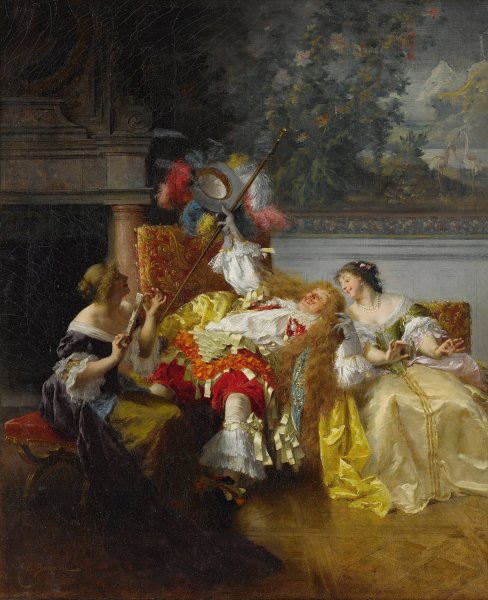 Coquelin In Les Precieuses Ridicules  by Emile-Antoine Bayard - Hand-Painted Oil Painting Reproduction
