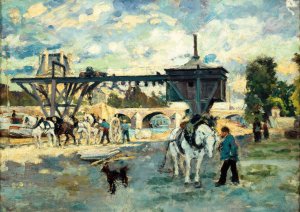 Grue sur la Seine au pont Royal by Emile Antoine Guillier Oil Painting