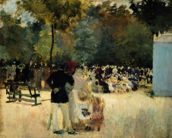 Main Product Photo of Le Guignol du jardin des Tuileries  Painting by Emile Antoine Guillier