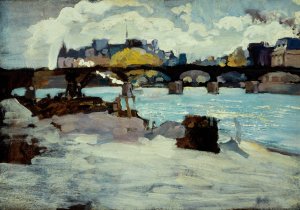 Le Pont des Arts et la pointe de l'ile de la Cite by Emile Antoine Guillier Oil Painting