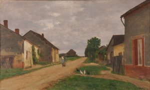 Village champenois by Emile Barau Oil Painting