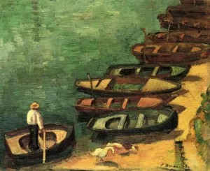 Boats at Bont-Aven by Emile Bernard Oil Painting