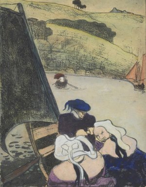Bretons dans une barque by Emile Bernard Oil Painting