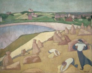 Harvest by the Sea by Emile Bernard Oil Painting