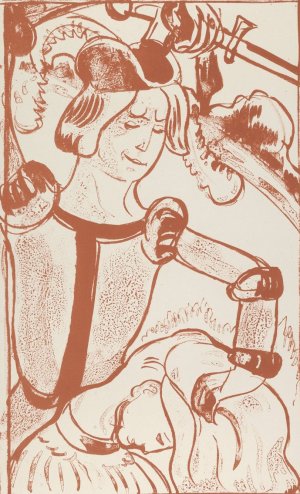 He Takes Her By Her Long Beautiful Hair by Emile Bernard Oil Painting
