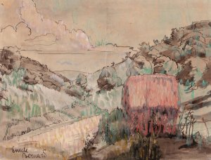 Red Cabin on a Hillside by Emile Bernard Oil Painting