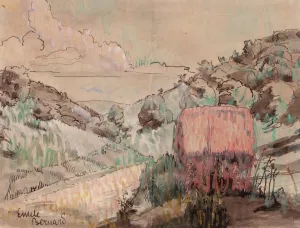 Red Cabin on a Hillside by Emile Bernard Oil Painting