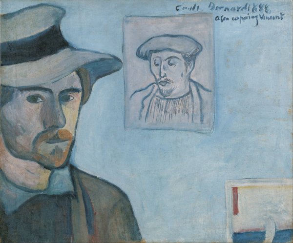Main Product Photo of Self-portrait with portrait of Gauguin Painting by Emile Bernard