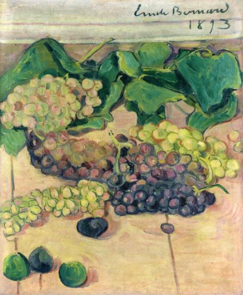 Main Product Photo of Still Life with Grapes Painting by Emile Bernard