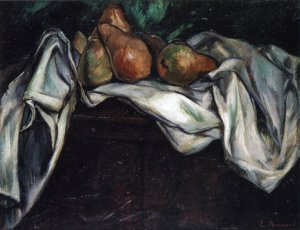 Still Life with Pears on a White Tablecloth